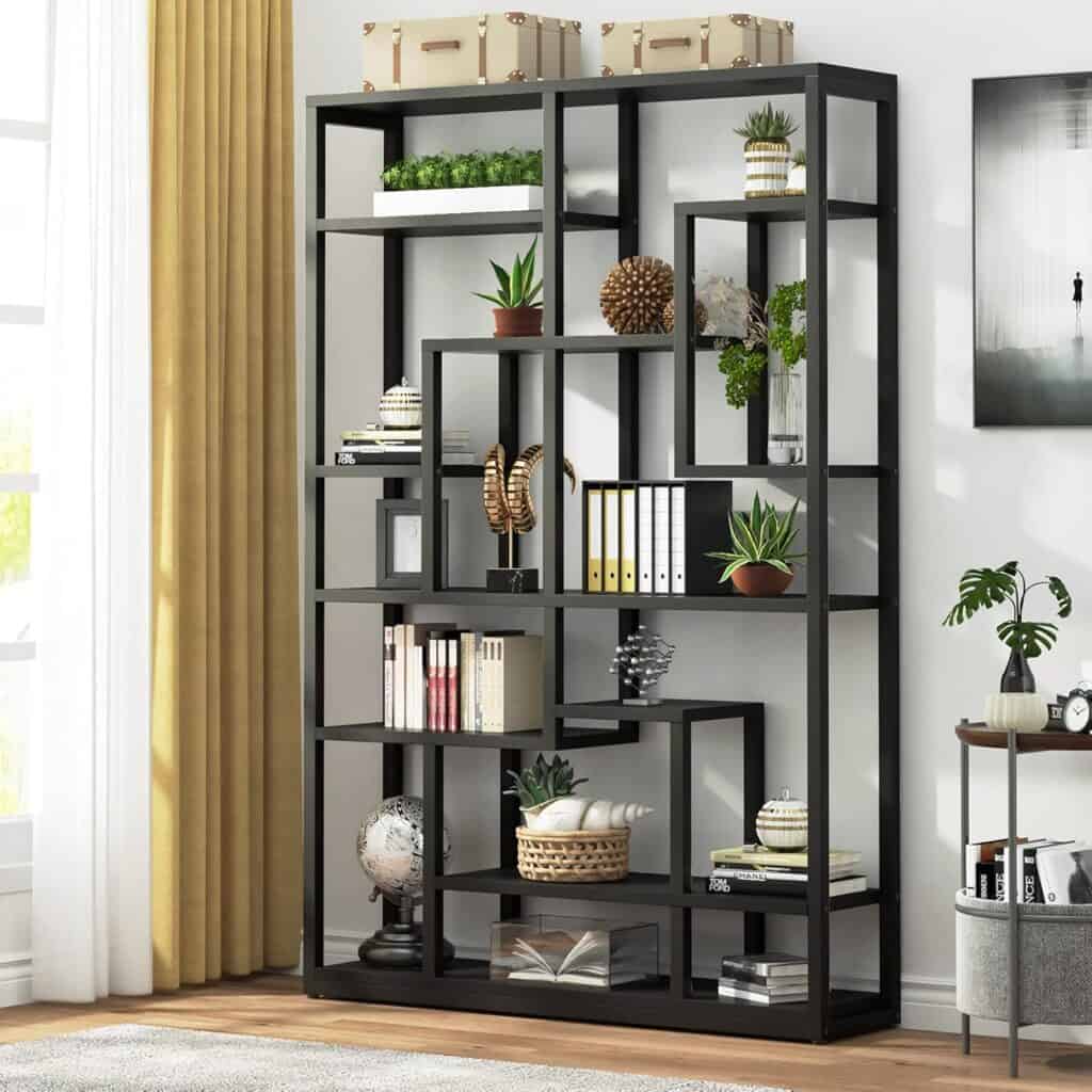 Tribesigns Black Bookshelf 9-Tier Tall Storage Organizer