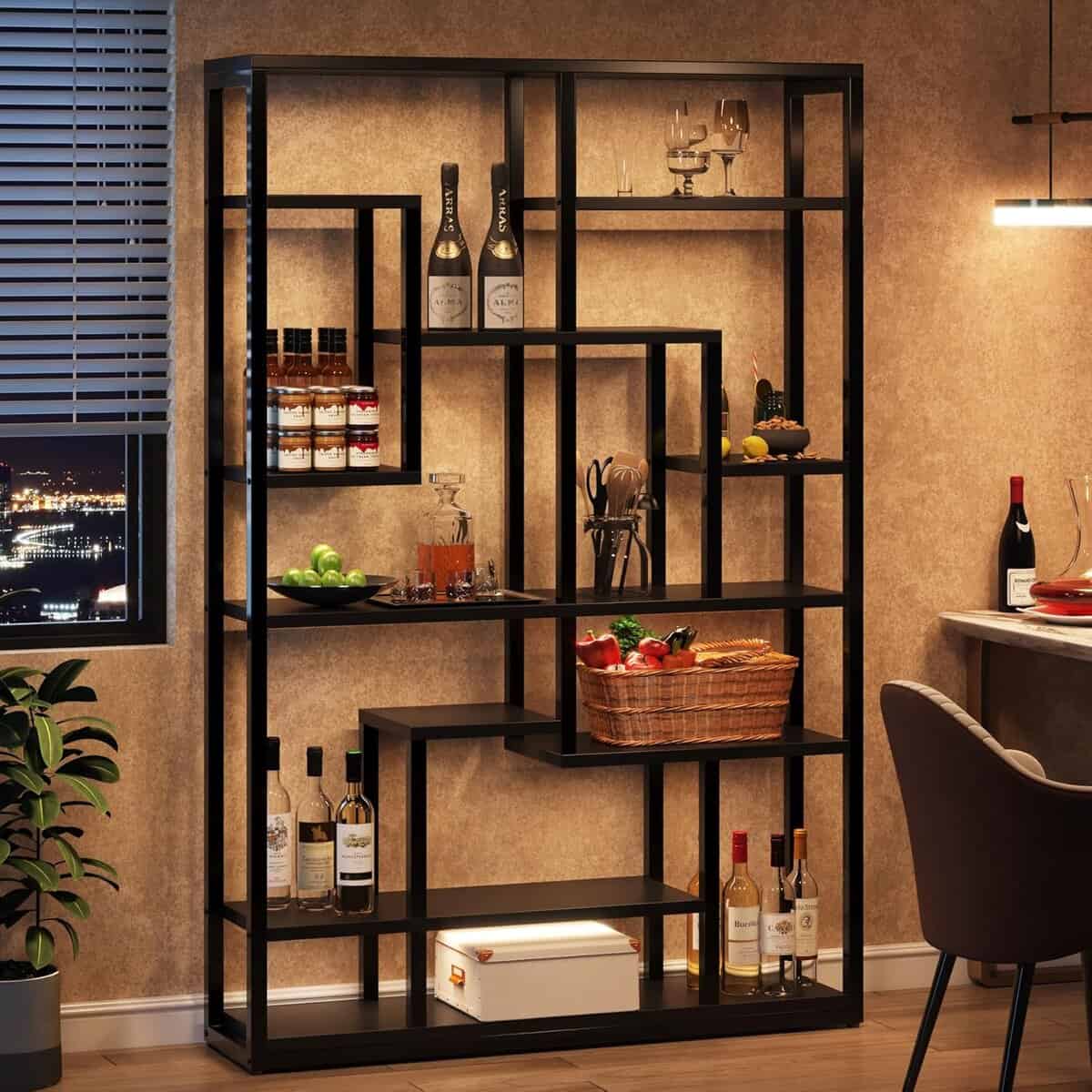 Tribesigns Black Bookshelf 9-Tier Tall Storage Organizer