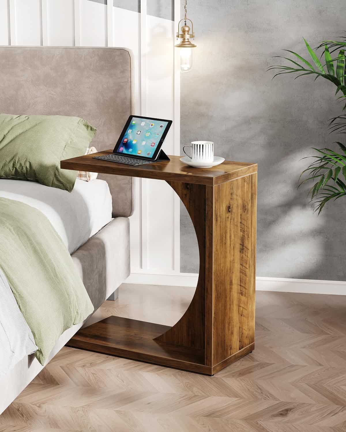 Tribesigns C-Shaped End Table
