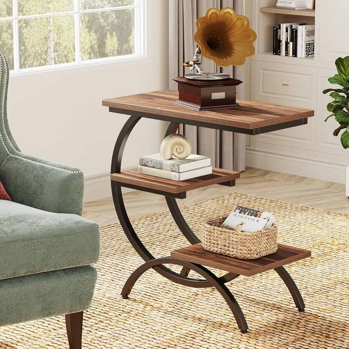 Tribesigns C-Shaped End Table 