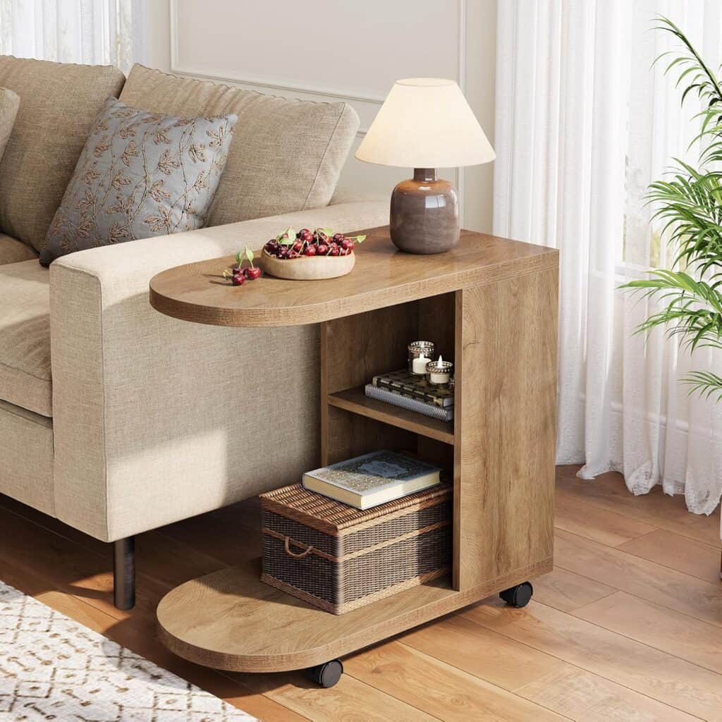 Tribesigns C Shaped Sofa Side Table