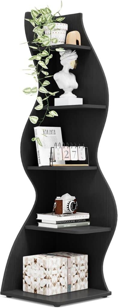 Tribesigns Corner Shelf 5-Tier Wall Corner Bookshelf