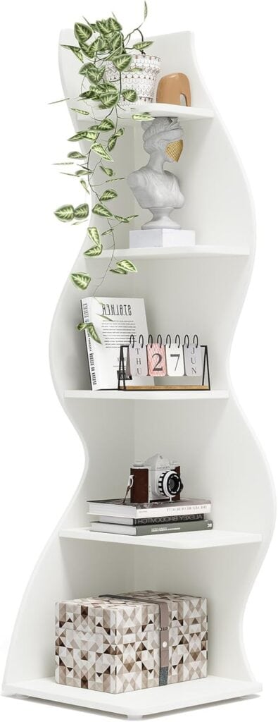 Tribesigns Corner Shelf, 5-Tier Wall Corner Bookshelf