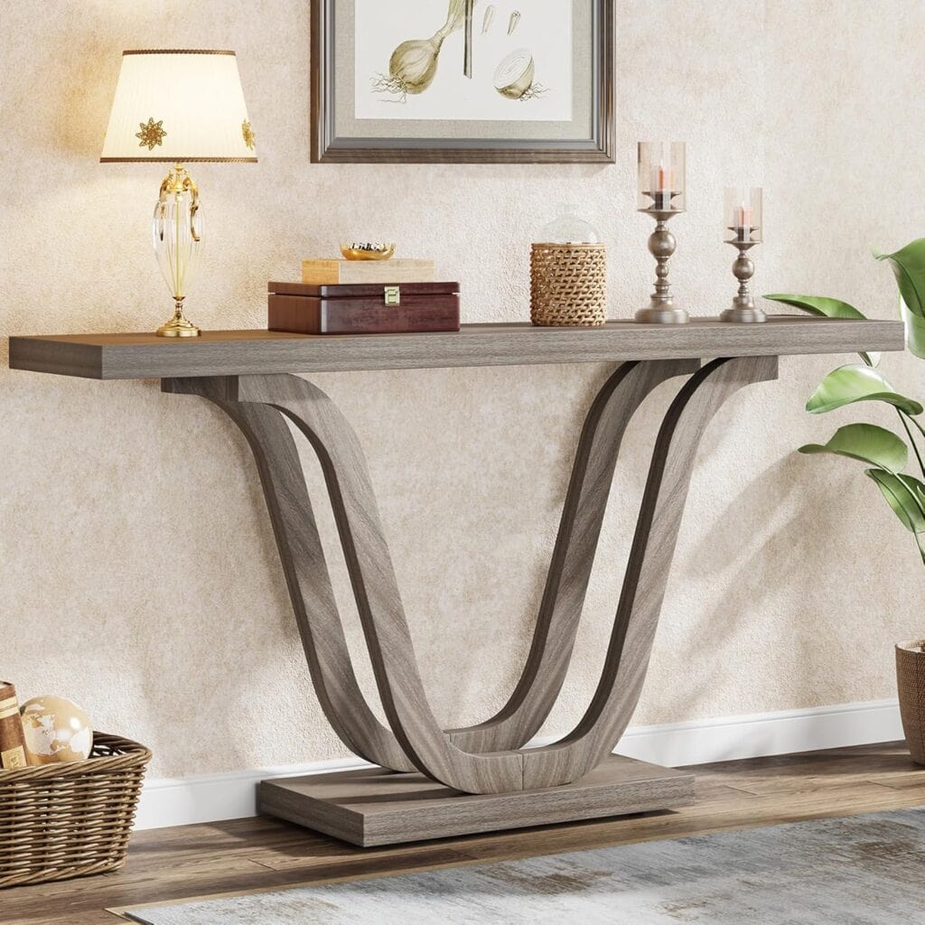 Tribesigns Farmhouse Console Table, 55" Wood Sofa Table