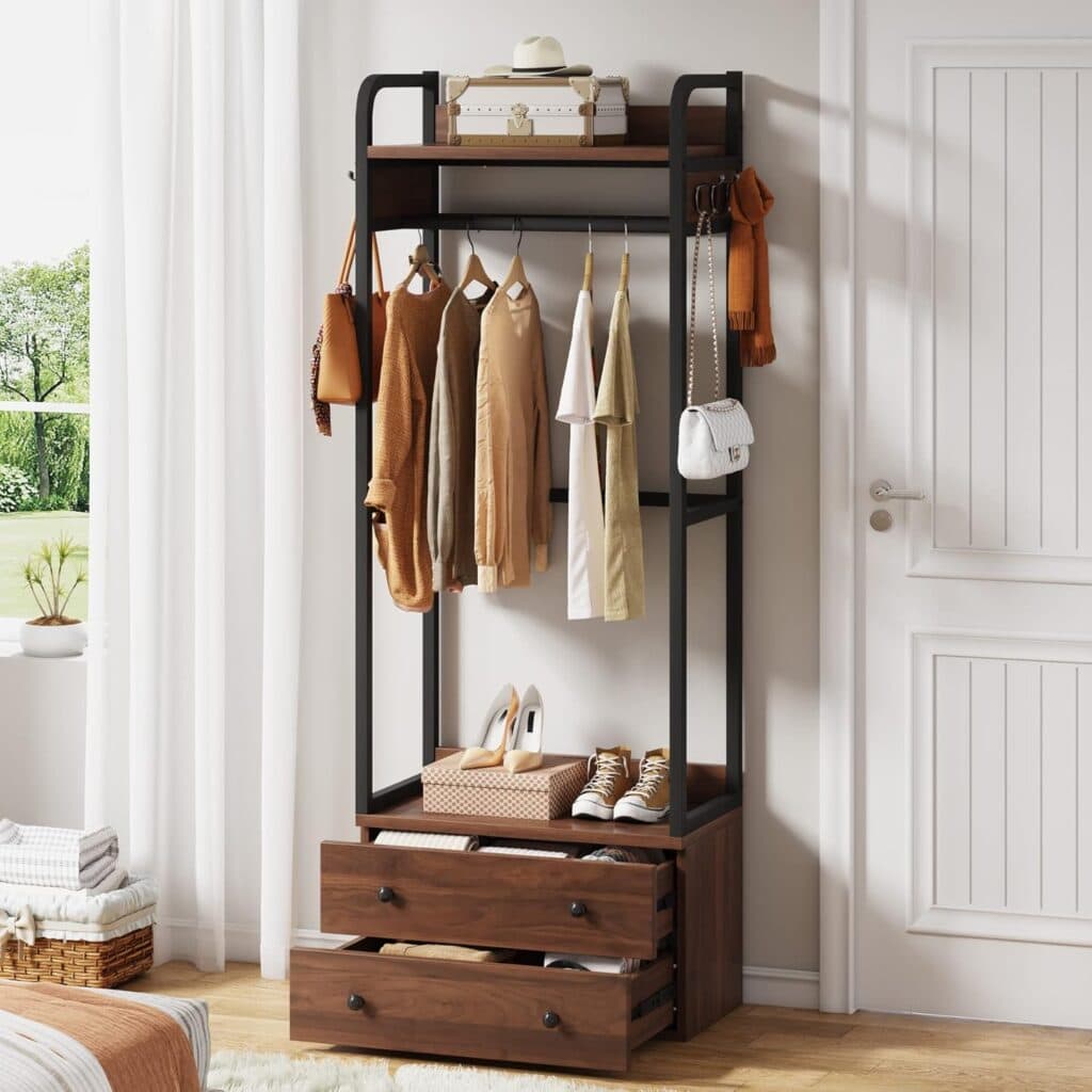 Tribesigns Freestanding Closet Organizer Small Clothes