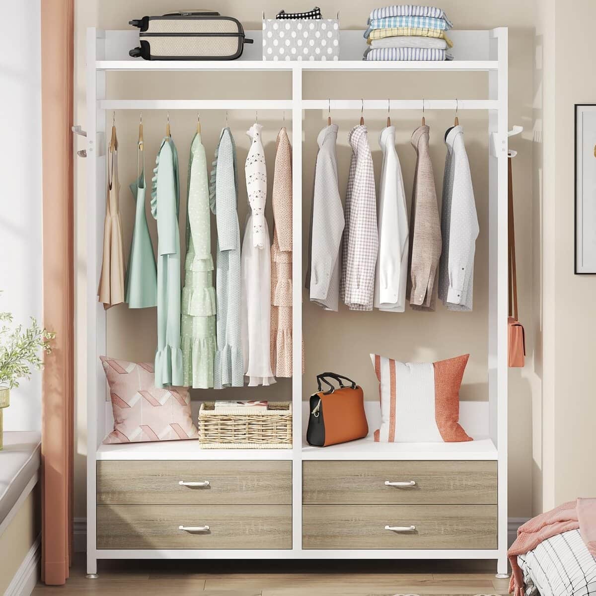 Tribesigns Freestanding Closet Organizer for Clothes