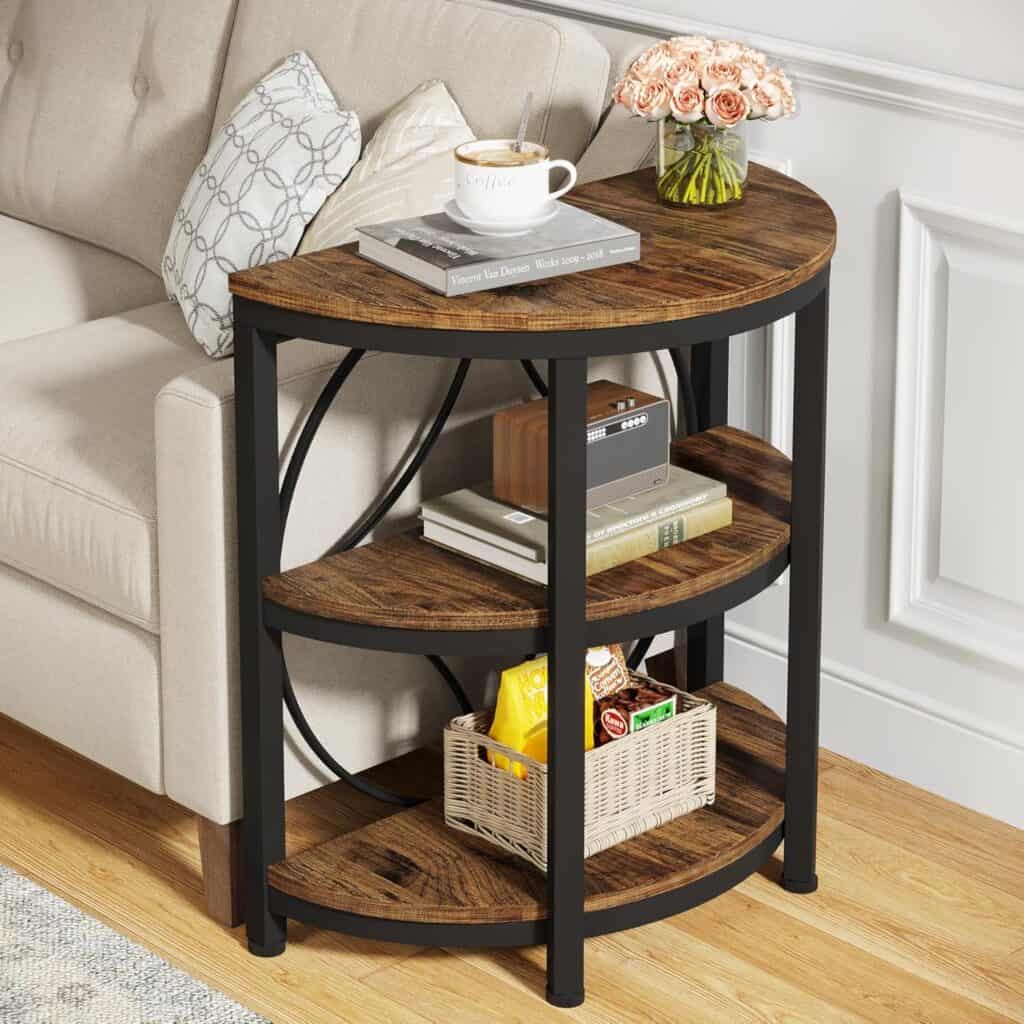 Tribesigns Half Round End Table