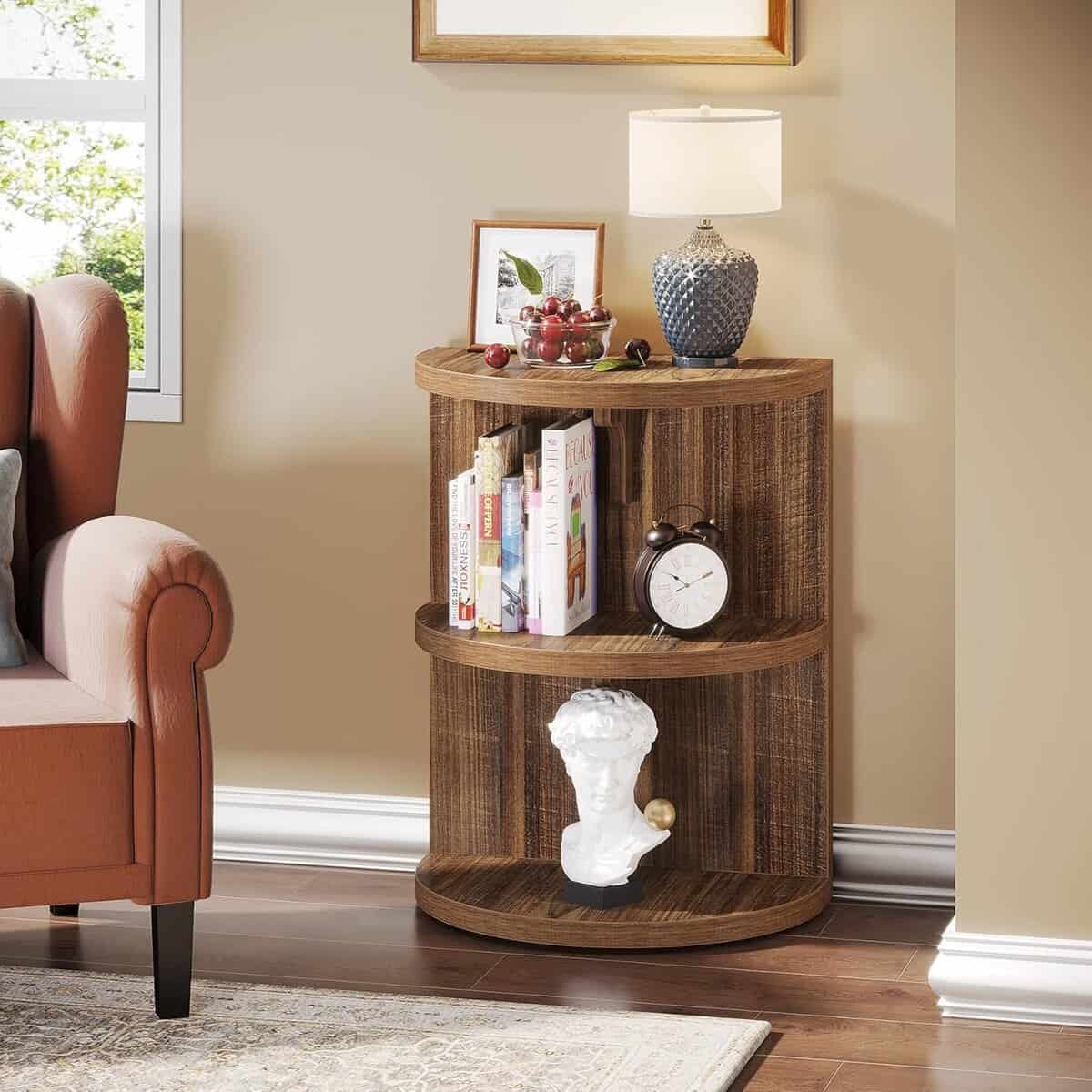 Tribesigns Half Round End Table