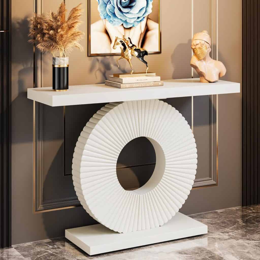 Tribesigns Modern Console Table with Geometric Base