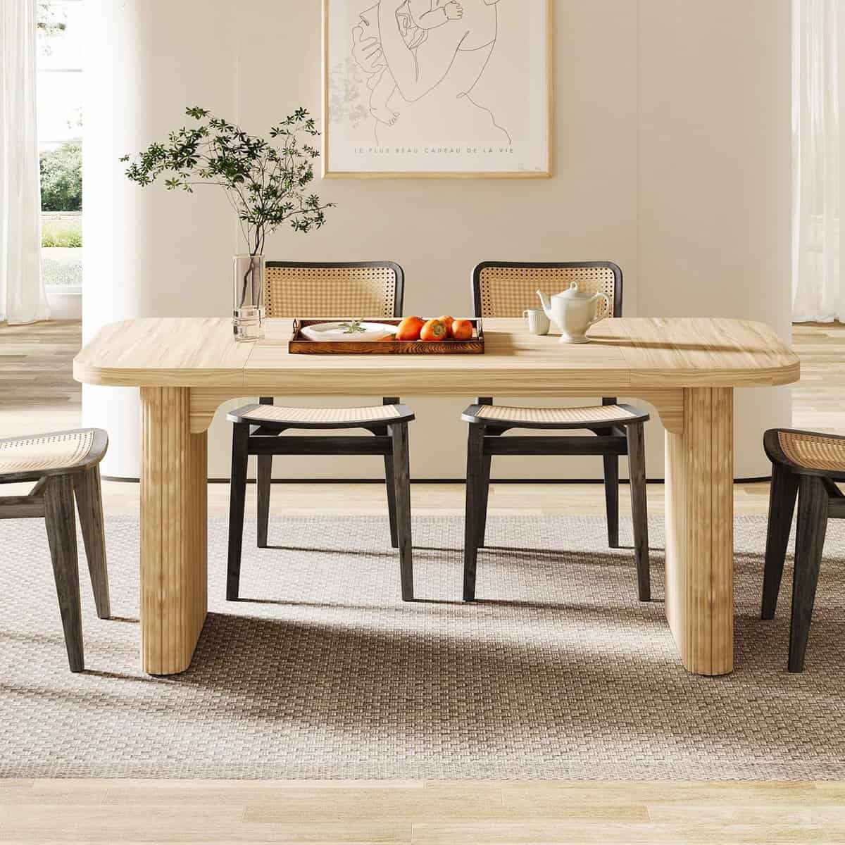 Tribesigns Modern Dining Table for 6 People