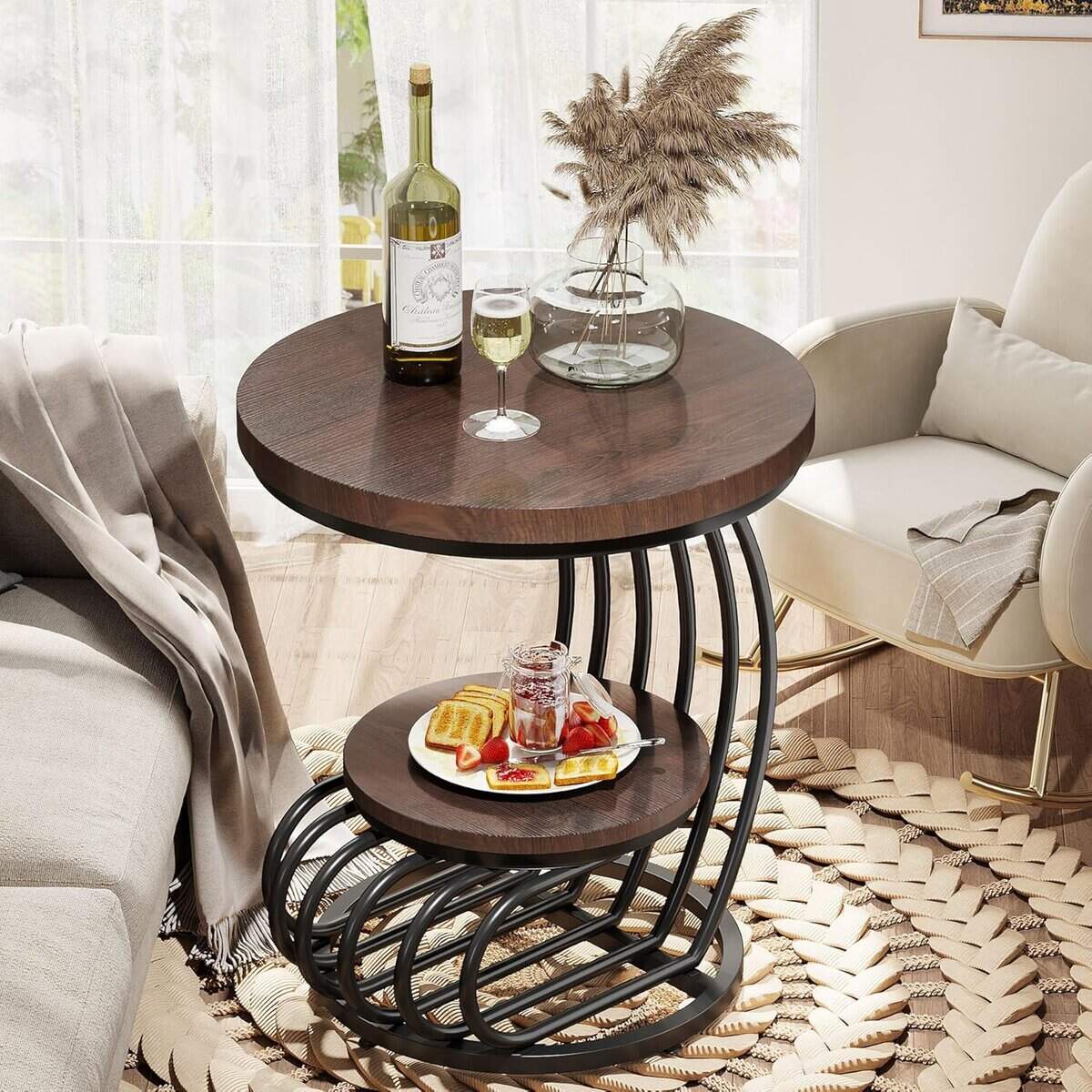 Tribesigns Round End Side Table