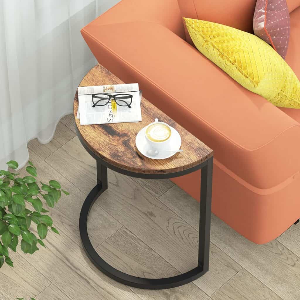 Tribesigns Semi Circle End Table