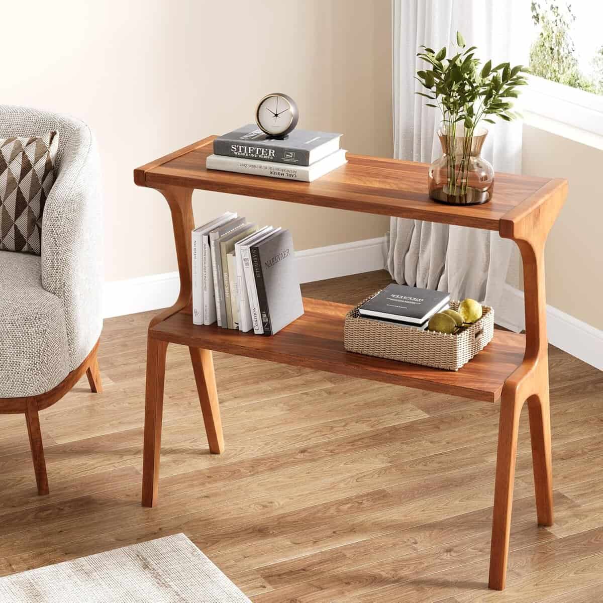Tribesigns Solid Wood End Table