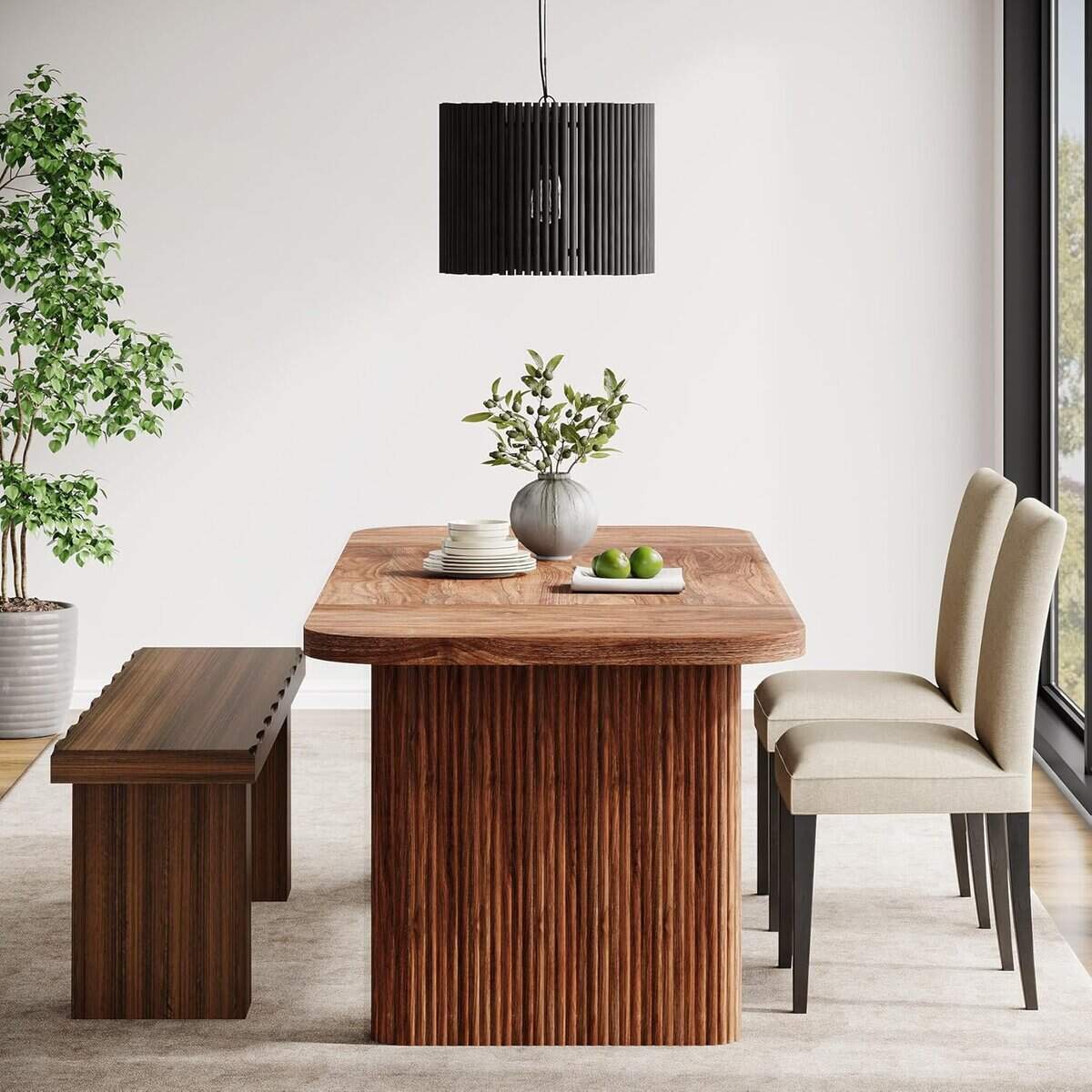 Tribesigns 47-Inch Wooden Dining Table Bench
