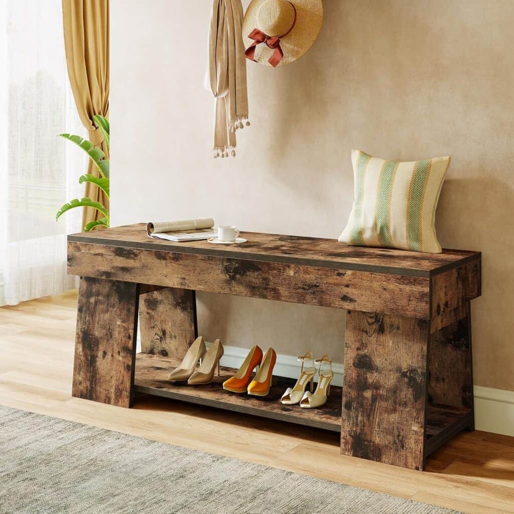 Tribesigns Wooden Entryway Bench