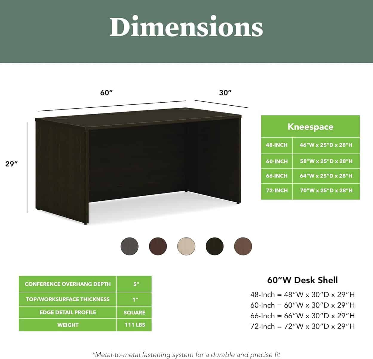 HON MOD Executive Desk Shell