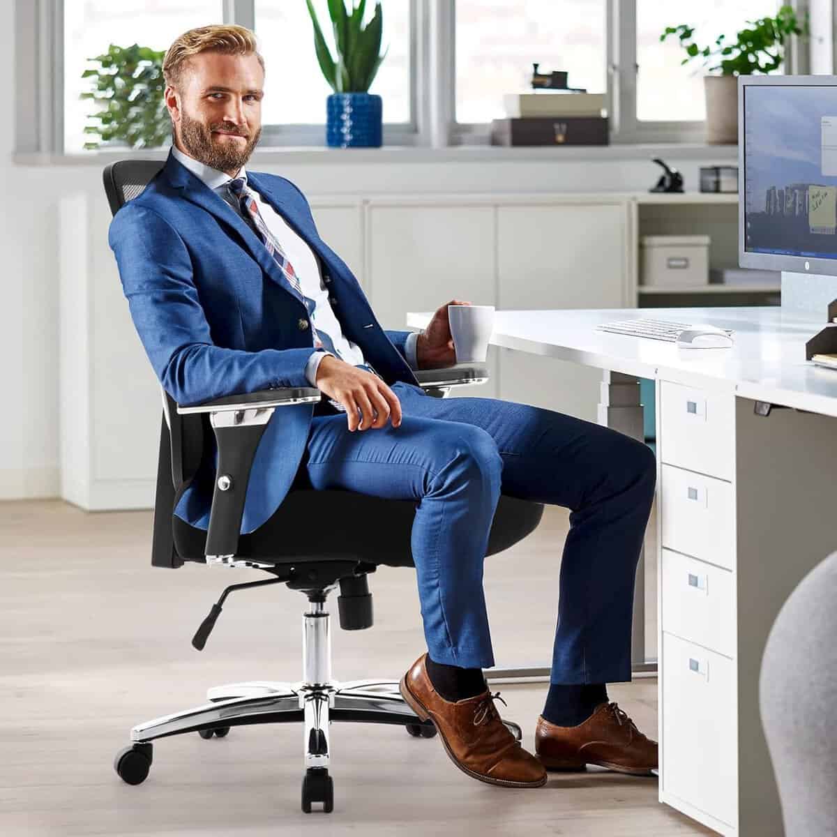 COLAMY Big and Tall Office Chair-Black