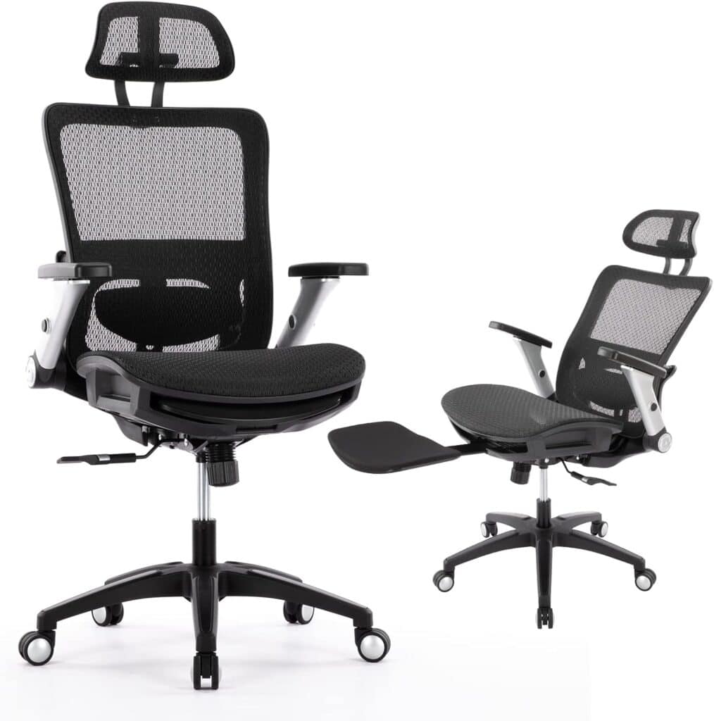 COLAMY Ergonomic Mesh Office Chair with Footrest