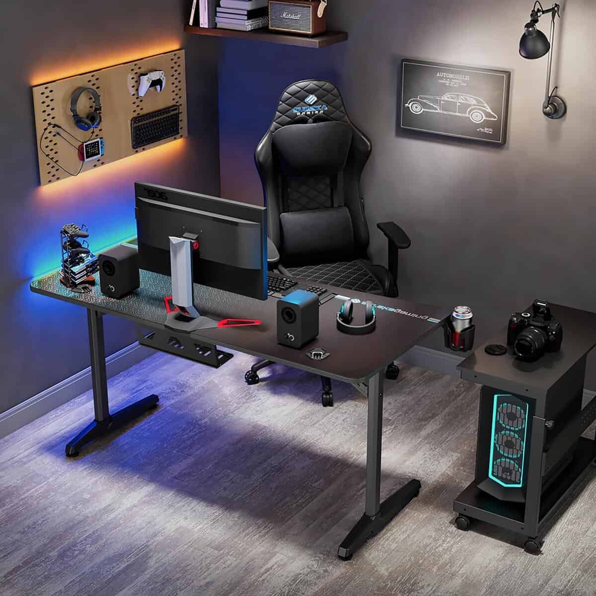 EUREKA ERGONOMIC 60” Gaming Desk-Black