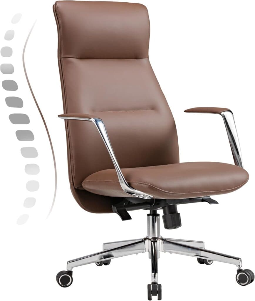 EUREKA ERGONOMIC Back Brown Leather Office Chair
