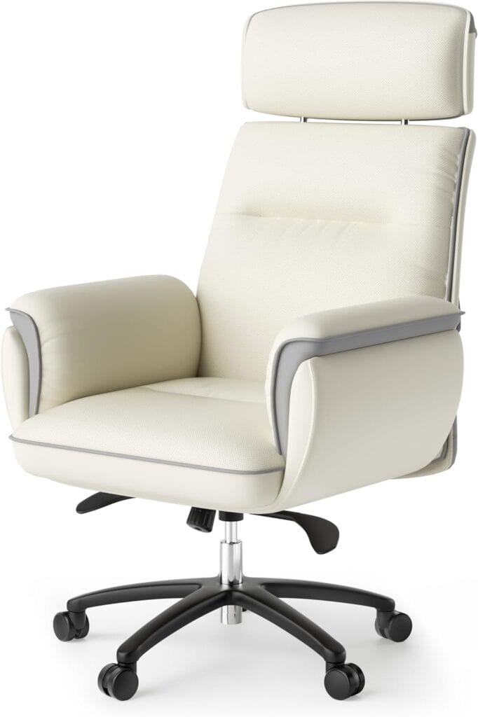 EUREKA ERGONOMIC Beige Microfiber Leather Office Chair