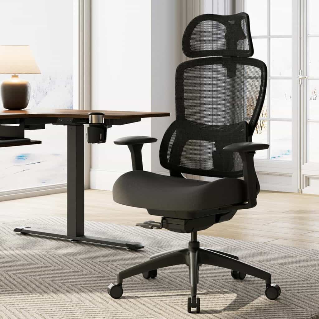 EUREKA ERGONOMIC Black Mesh Office Chair with Wheels