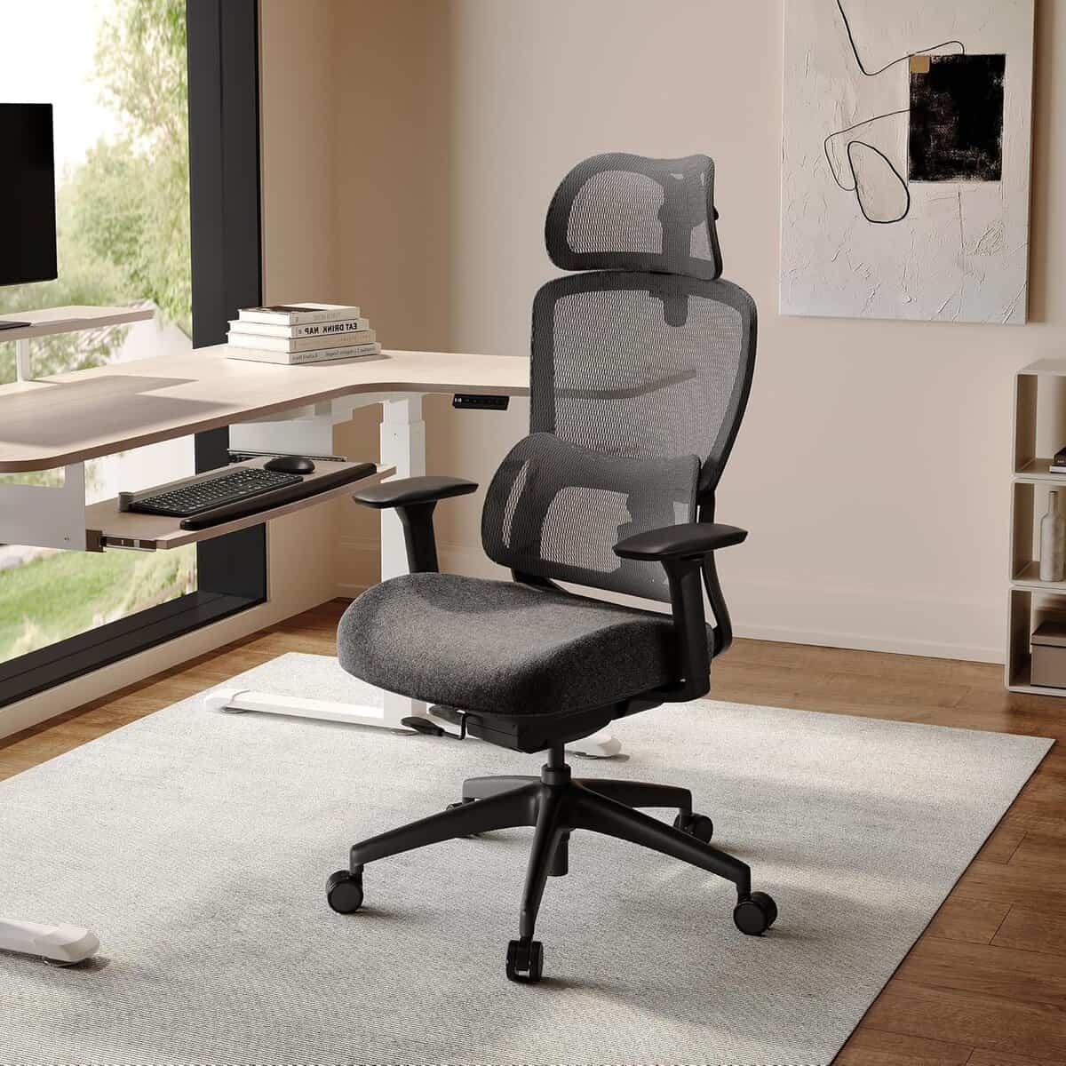 EUREKA ERGONOMIC Black Mesh Office Chair with Wheels