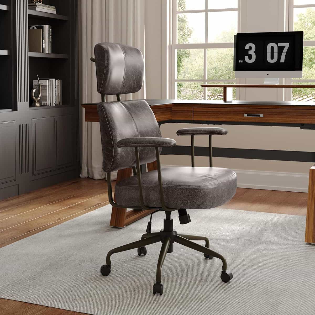 EUREKA ERGONOMIC Grey Mid Century Modern Office Chair