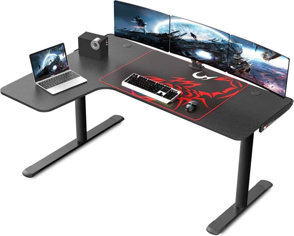 EUREKA ERGONOMIC L Shaped Gaming Desk 60 Inch