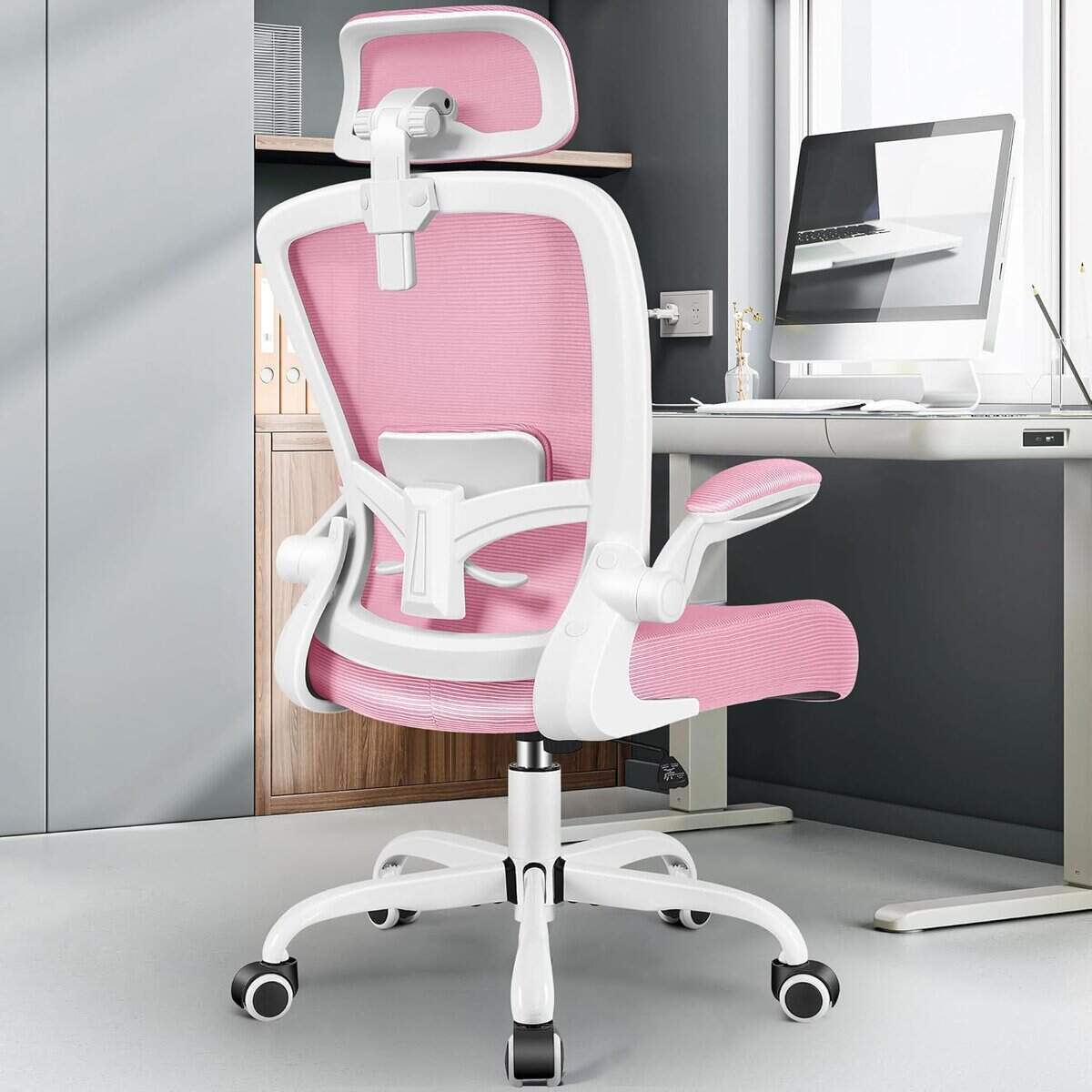 FelixKing Ergonomic Office Chair Headrest- Pink