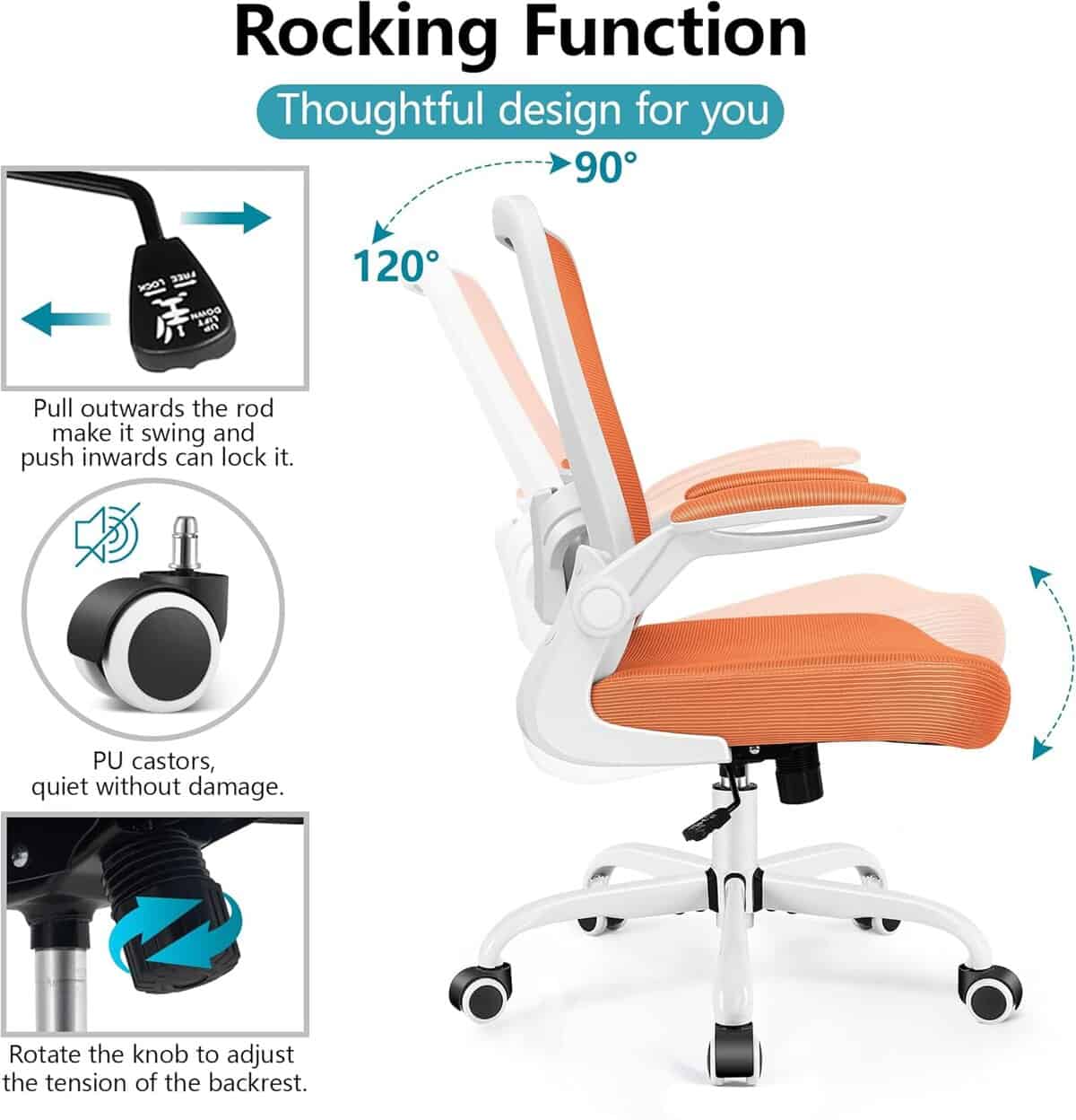 FelixKing Ergonomic Office Chair Orange
