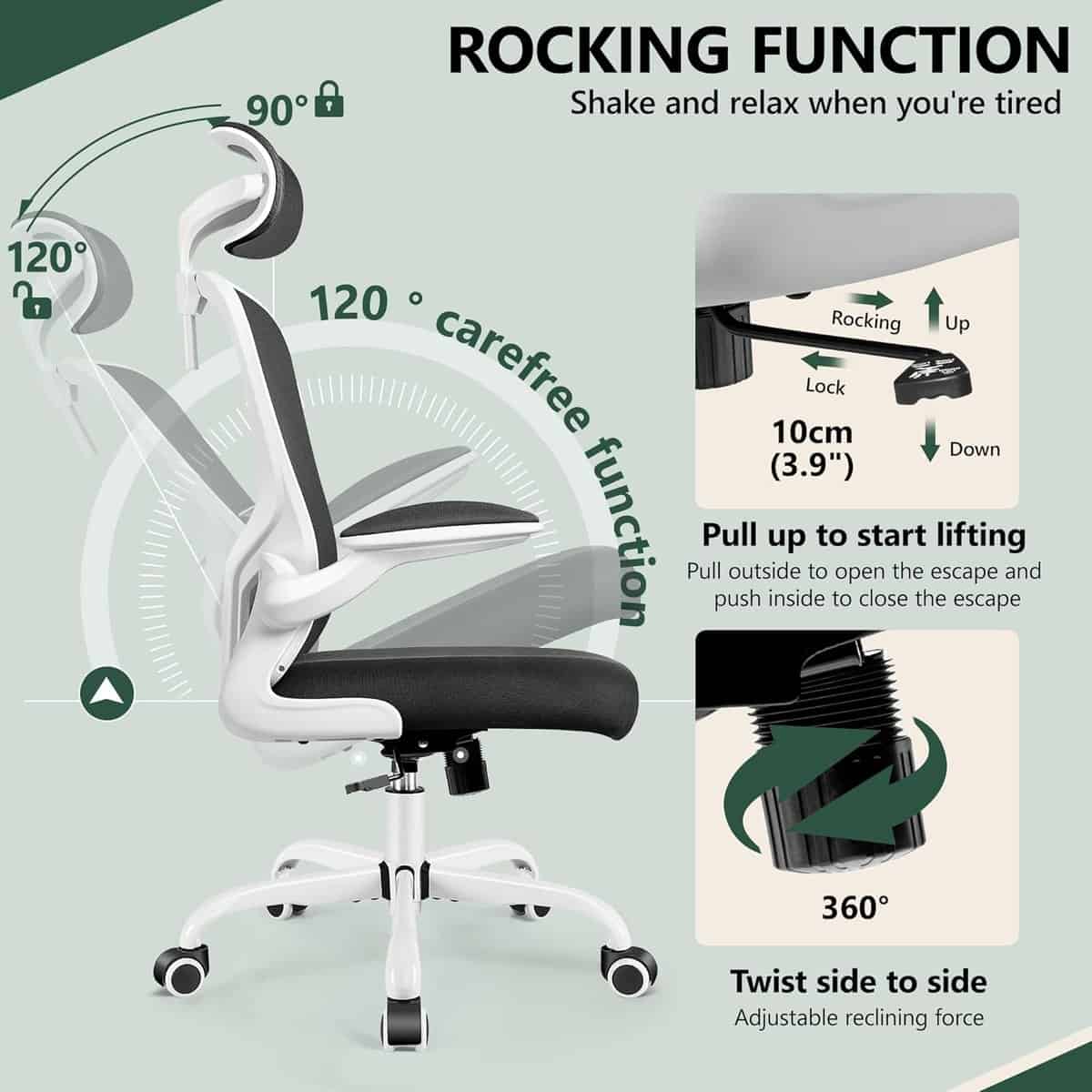 FelixKing Ergonomic Office Chair-(White)