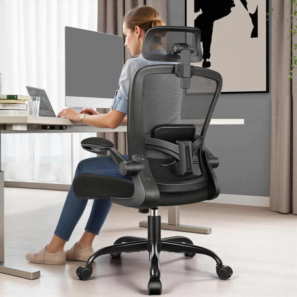 FelixKing Ergonomic Office Chair with Headrest-(Black)