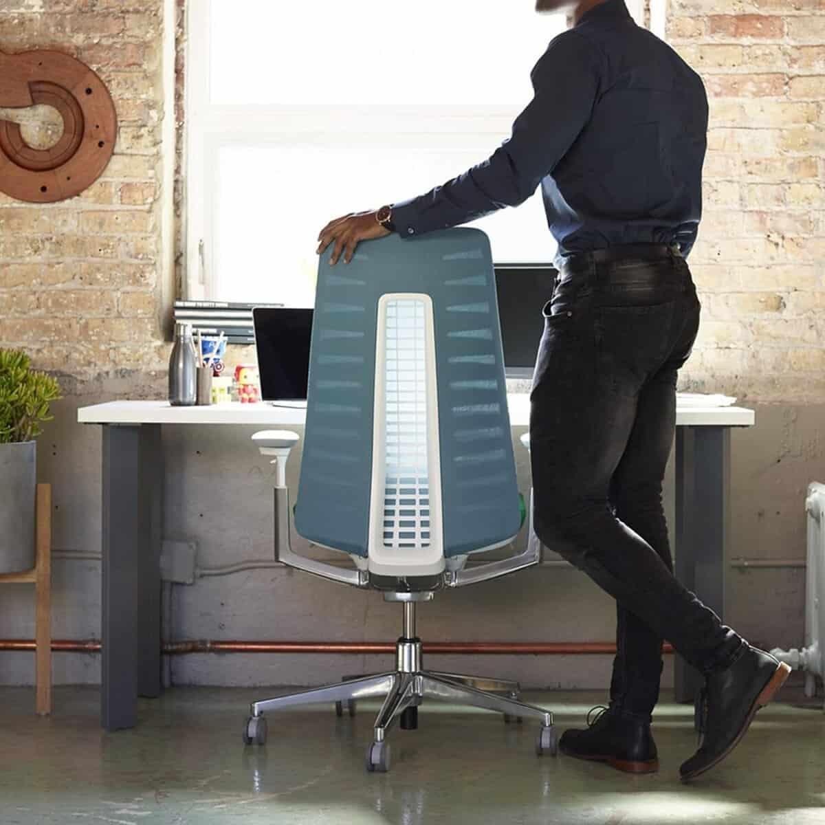 Haworth Fern Ergonomic Office Chair-Cornflower Blue