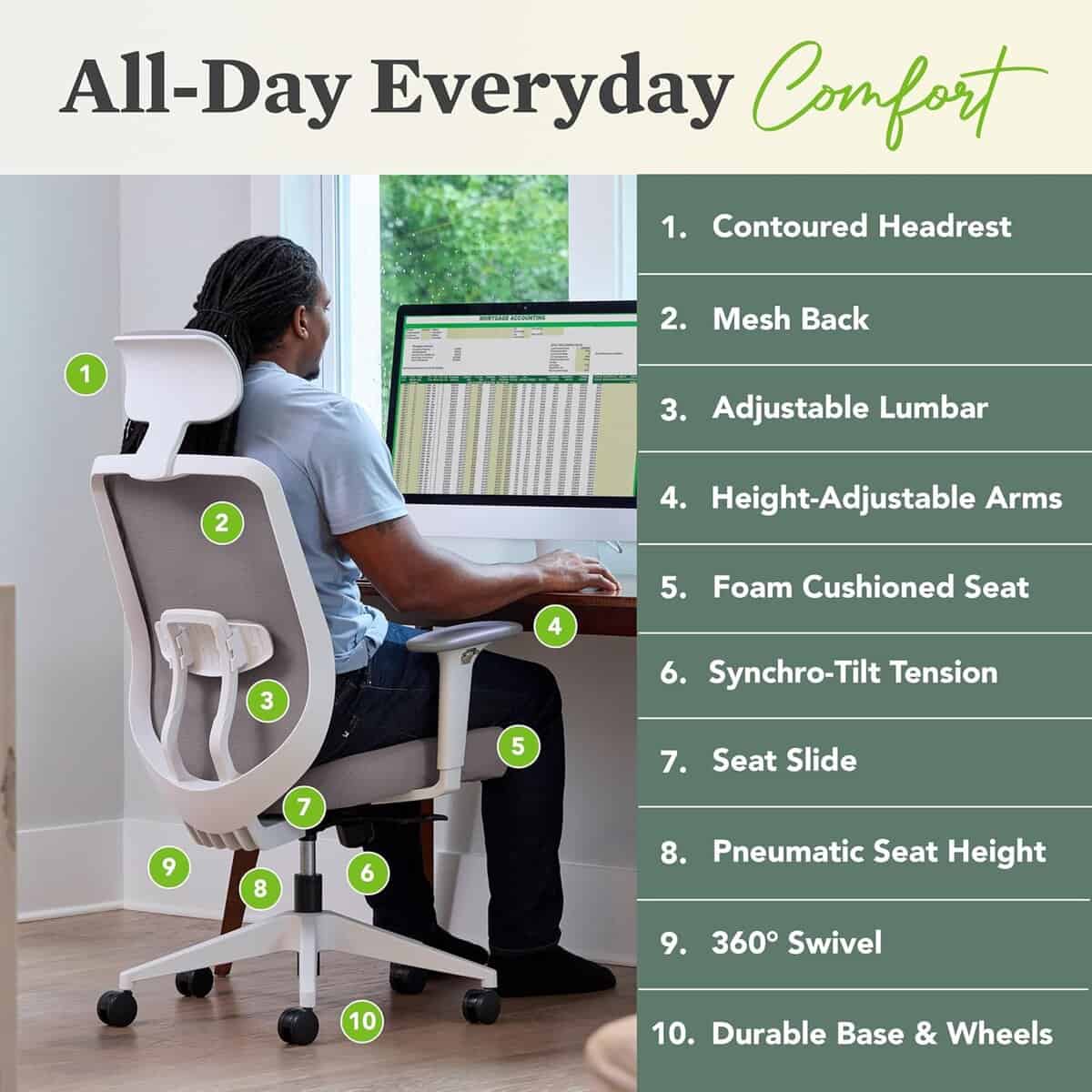 HON Altern Ergonomic Office Chair with Headrest