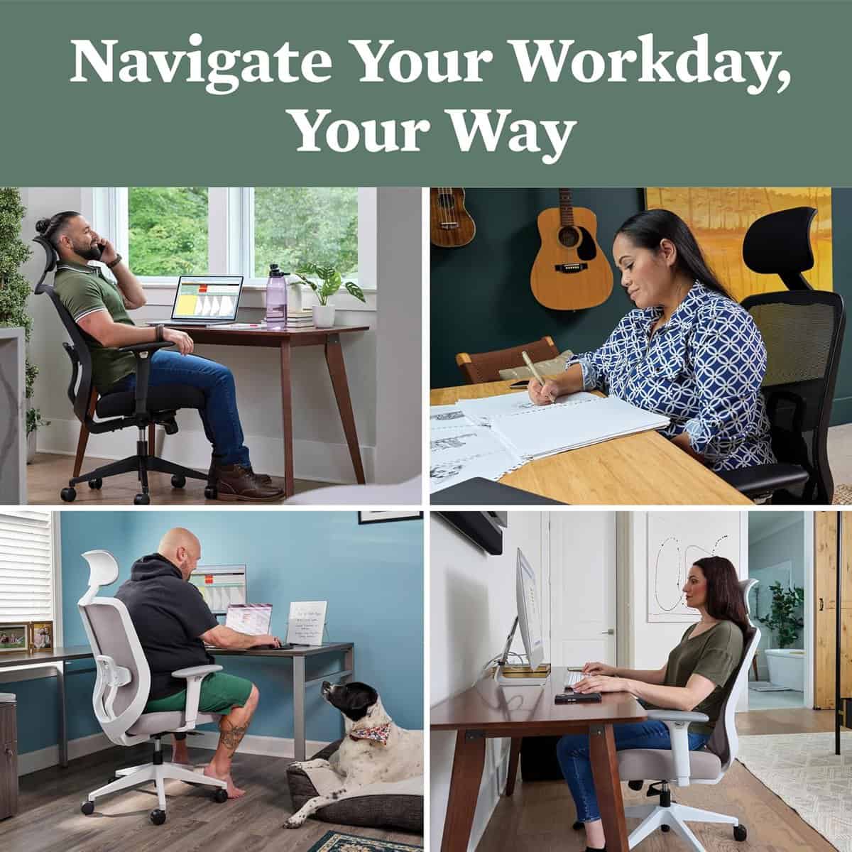 HON Altern Ergonomic Office Chair with Headrest-Peacock