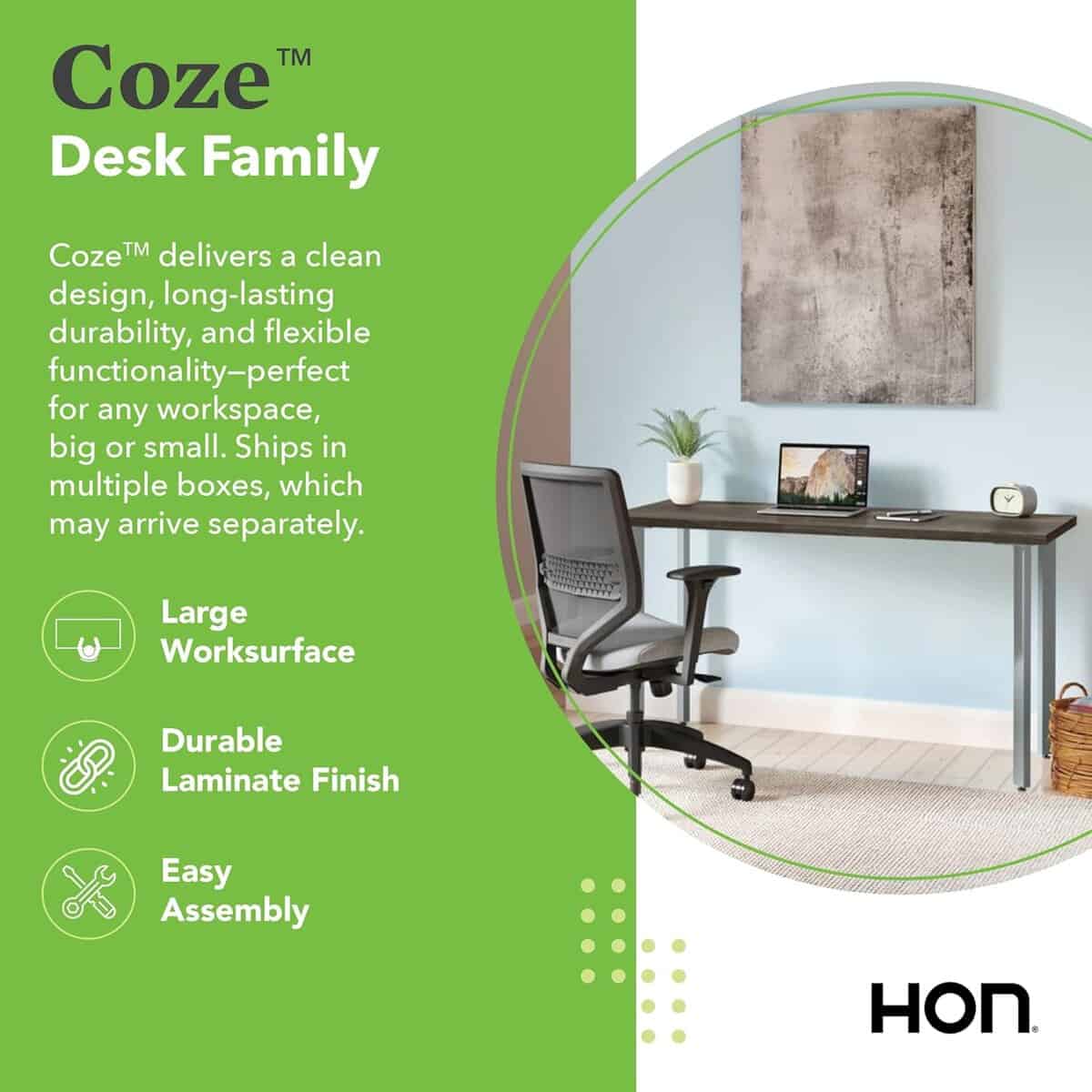 HON Coze Home Office Desk-Walnut
