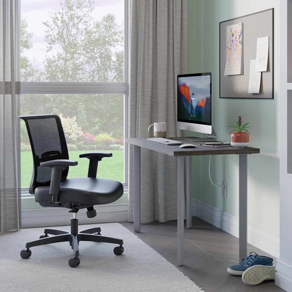 HON Coze Home Office Desk-Walnut - Silver