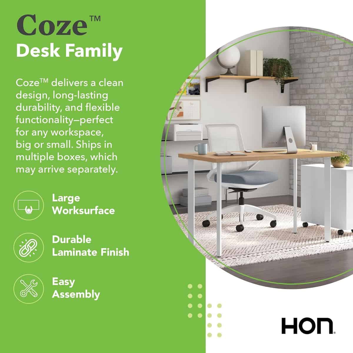 HON Coze Home Office Desk-White