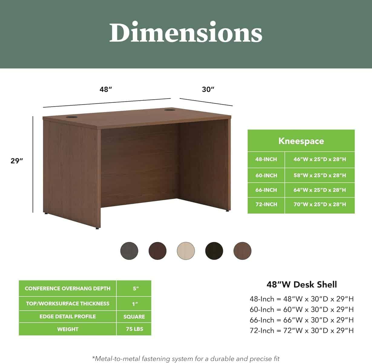 HON MOD Executive Desk 48-Inch Large Computer Desk