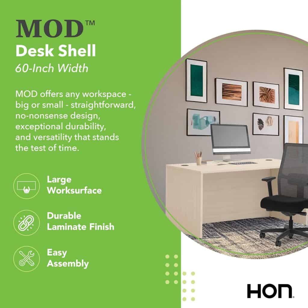 HON MOD Executive Desk 60-Inch Large Computer Desk - Essential Office ...