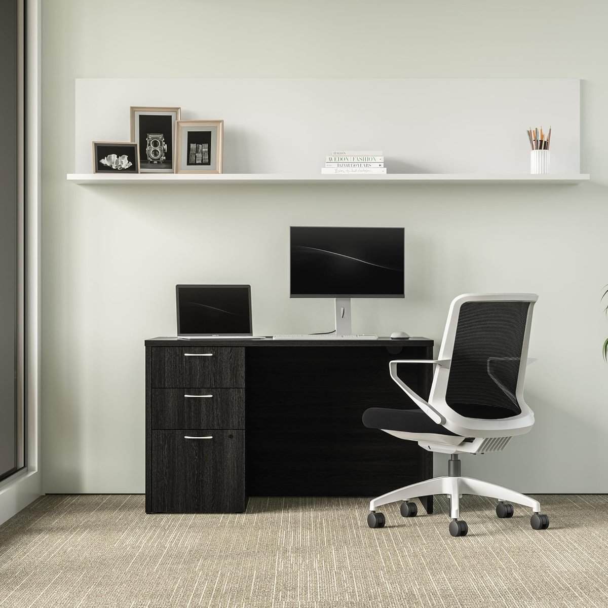 "HON MOD Executive Office Desk-Java Oak
