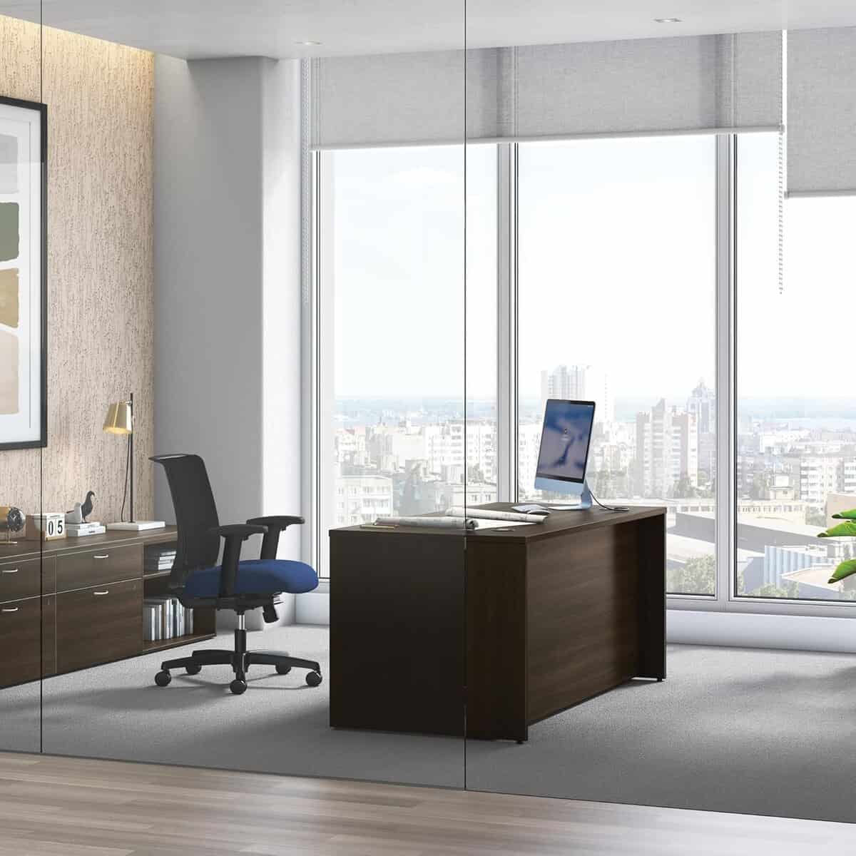 HON MOD Executive Office Desk-Java Oak