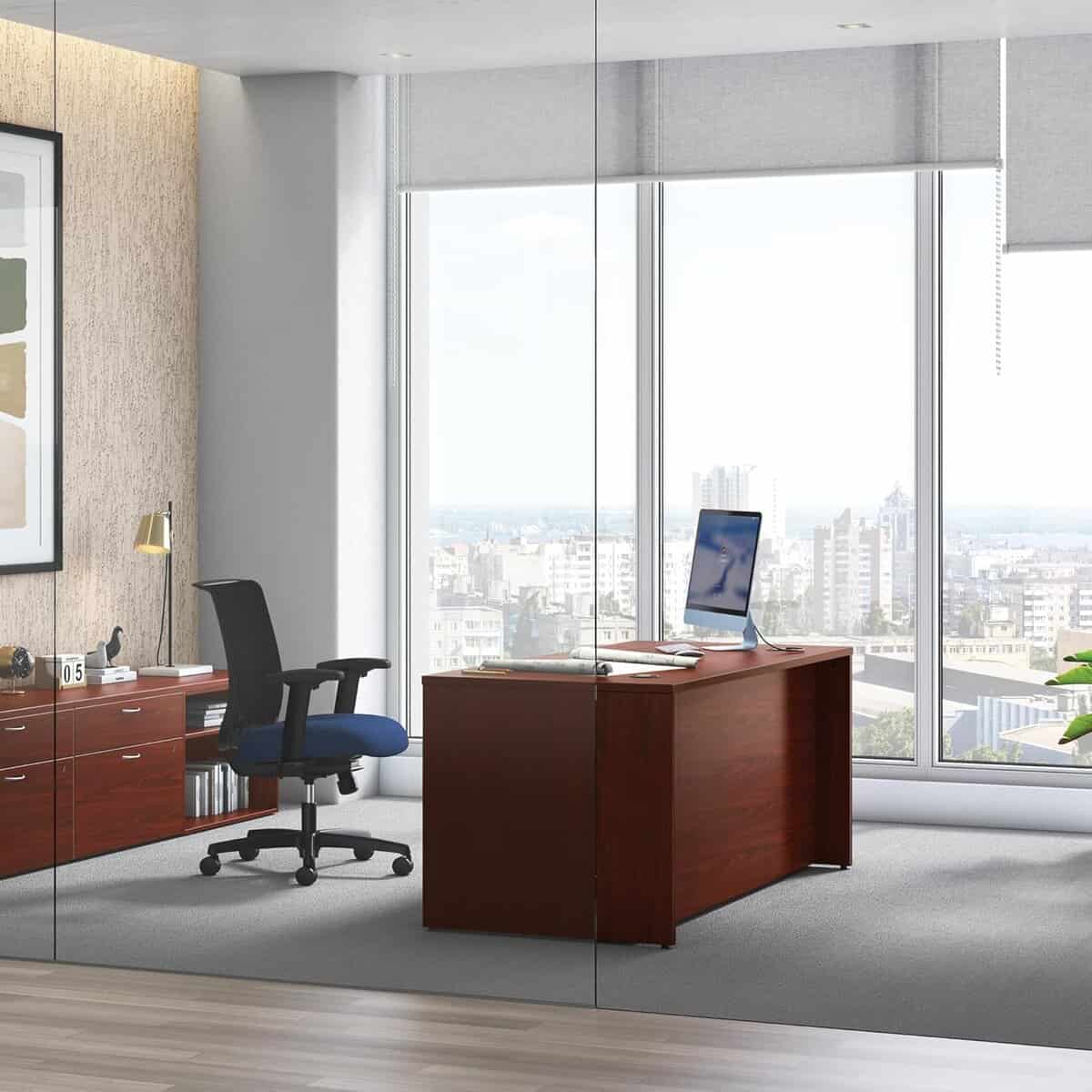 HON MOD Executive Office Desk-Mahogany