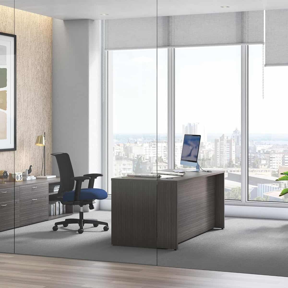 HON MOD Executive Office Desk-Slate Teak