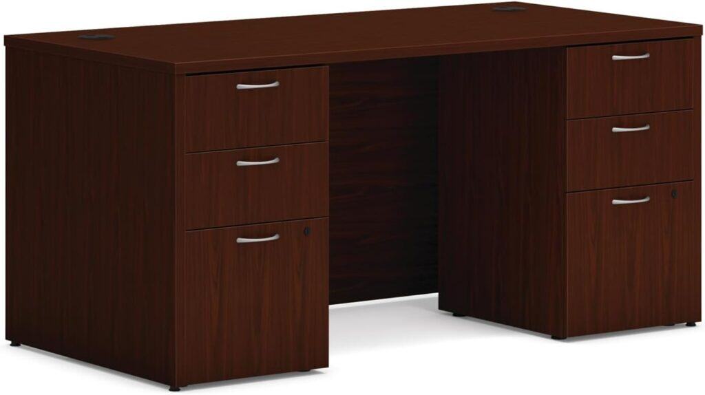 HON MOD Executive Office Desk with Drawers-Mahogany