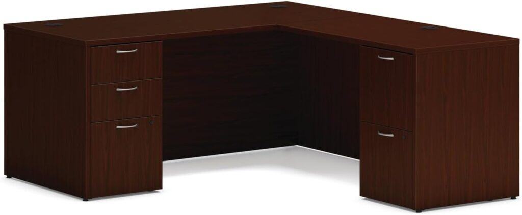 HON MOD L-Desk with Dual Pedestals