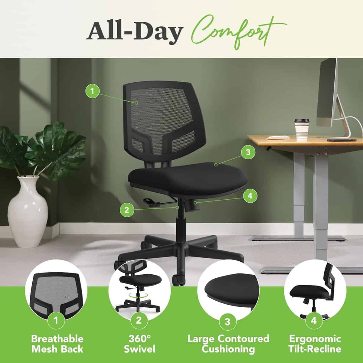 HON Volt Fabric Office Chair-Mesh Back