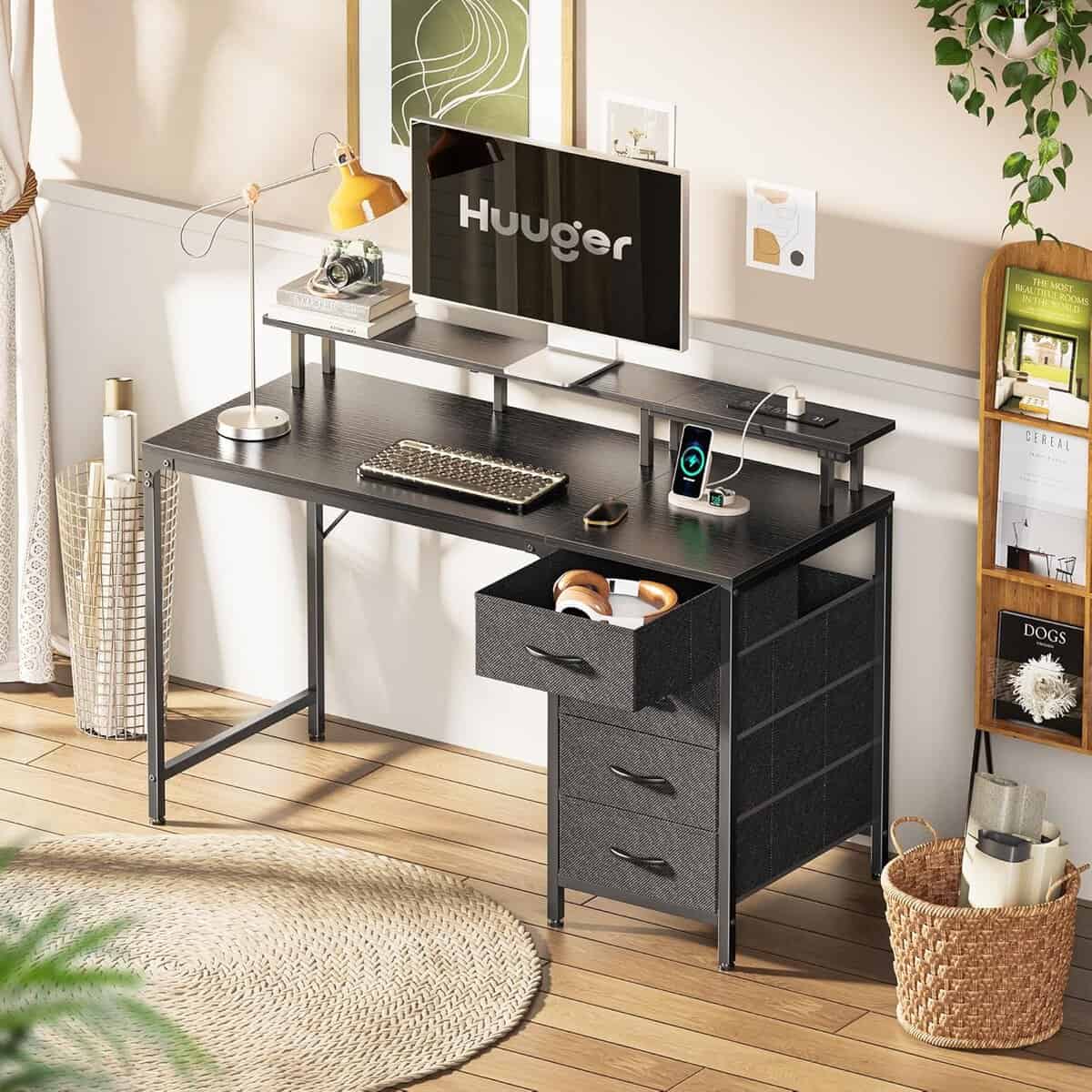 Huuger 47-Inch Computer Desk-Black