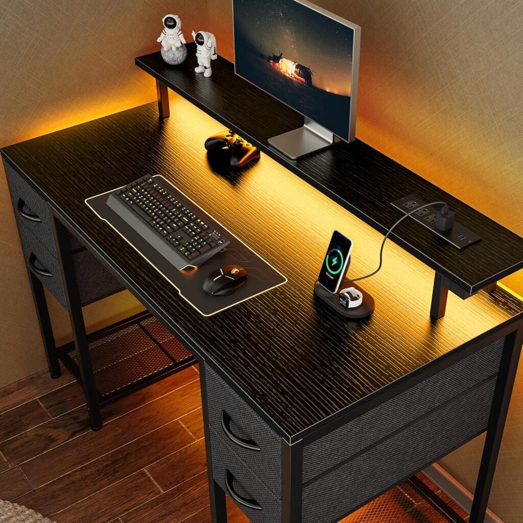 Huuger 47-Inch Computer Desk with 4 Drawers